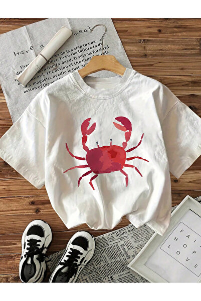 Marco Fresco Unisex Casual κοντομάνικο μπλουζάκι με στάμπα καβούρι για νέους