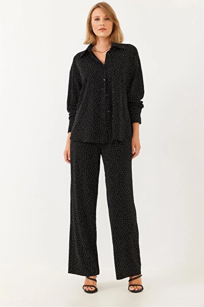 KASİDE TAŞLI GÖMLEK V YAKA TAKIM