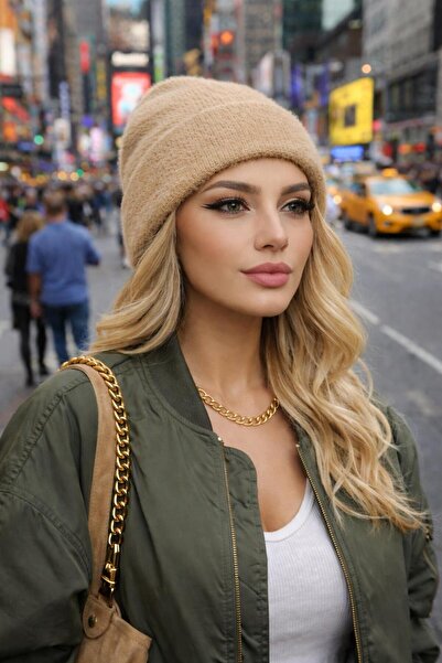 Wearflawless Folded Soft Bearded Knitwear Beanie, Trendy Soft Beanie