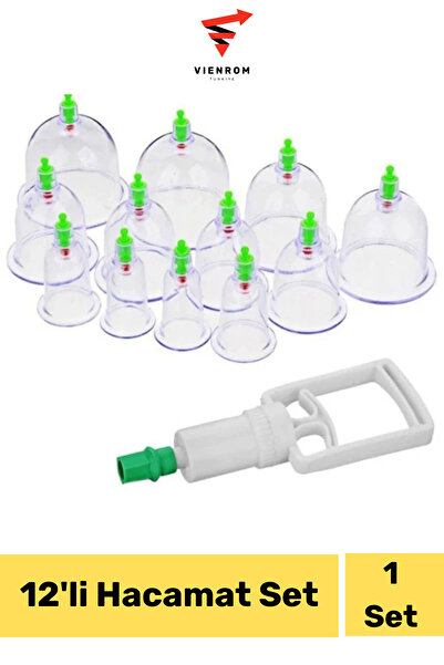 Vienrom #HacamatMalzemeleri 12'li Kupa Seti Selülit Vakumlu Masaj Aleti Çatla...