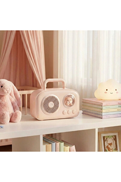 Bupel Sevimli Tasarımlı Taşınabilir Radyolu Bluetooth Hoparlör Pembe