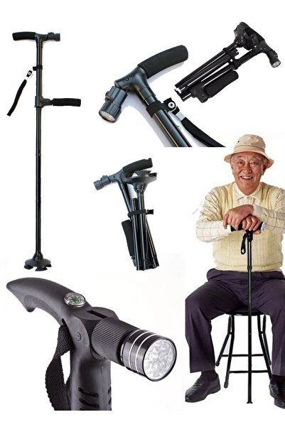 Munico Çift Saplı Baston El Feneri ile Baston Değnekli Dağçı Ve Yaşlılar İçin...