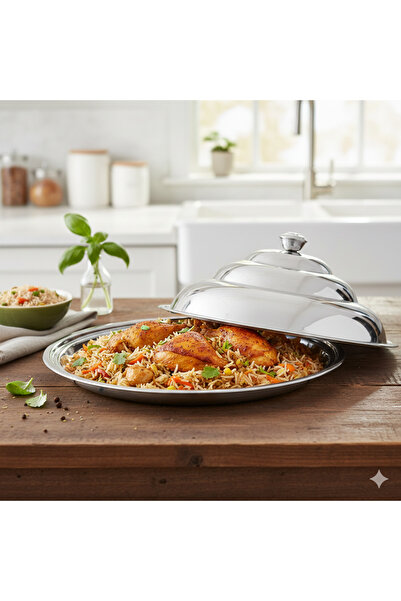 Newflon A luxurious 50cm stainless steel cozier plate