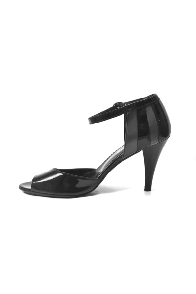 Onlo Ayakkabı 1201 Genuine Leather Black Thin Heeled Women's Shoes