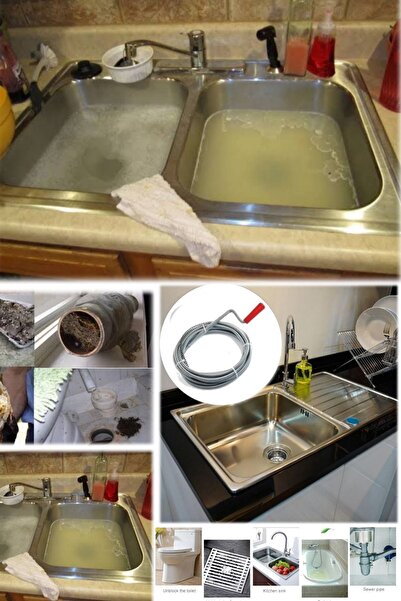 Munico Borusu Drenaj Giderici Boru Metre Lavabo Tutacaklı Temizleyici 5 Profe...