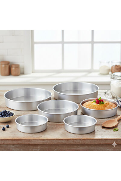 Newflon Neoflon Large Round Oven Tray Set, 5 Pieces