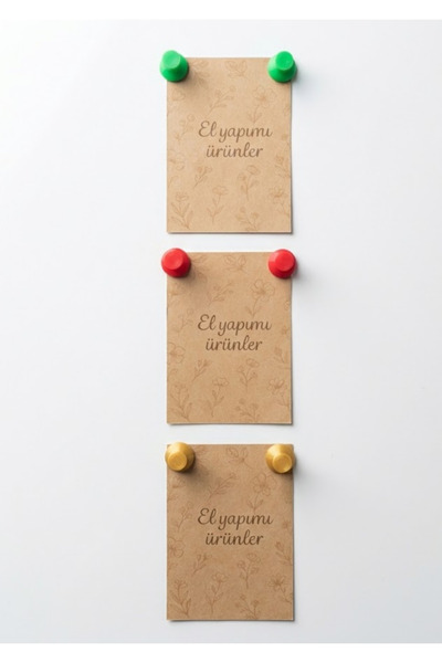 Elmas Dudu Renkli Raptiye Magnet Seti 6'lı - Not ve Fotoğraf Tutucu (Yeşil, K...