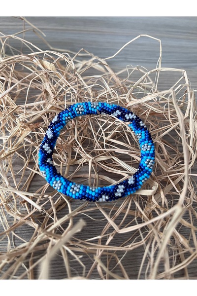 BTU EL YAPIMI ÖRGÜ KUM BONCUK TASARIM BİLEKLİK