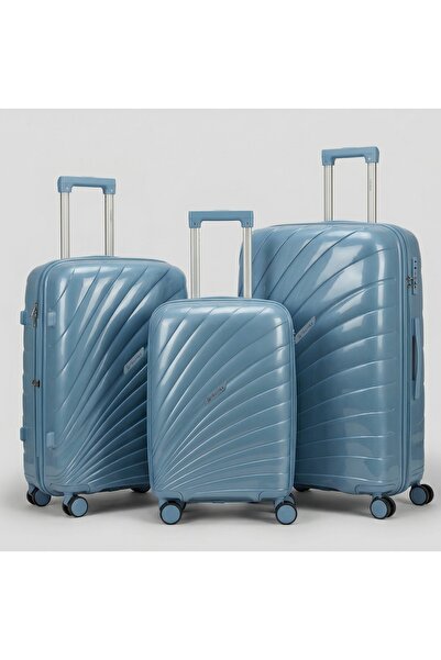 Hayyak 3-Piece Travel Luggage Sets PP Hard Shell 20/24/28 Inch with Spinner W...