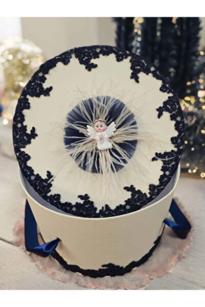 OBSIDION Cutie DANTELA INGERAS - transport trusou - albastru alb