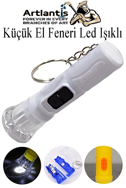 Artlantis Küçük El Feneri Led Işıklı 1 Adet Anahtarlıklı Mini El Feneri İlk Y...