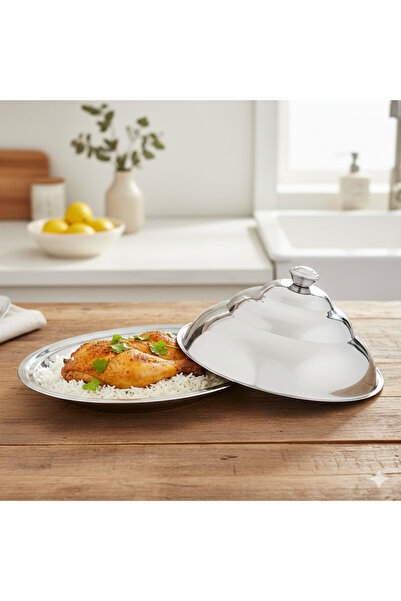 Newflon Cozy luxury plate made of stainless steel, 35 cm