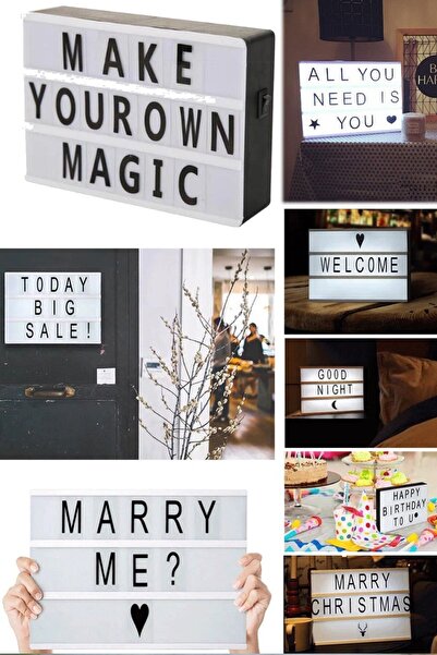 Munico 94 Harfli Işıklı Yazı Tahtası LEDli Pro Pano A5 Boyutlu Dekoratif Ofis...