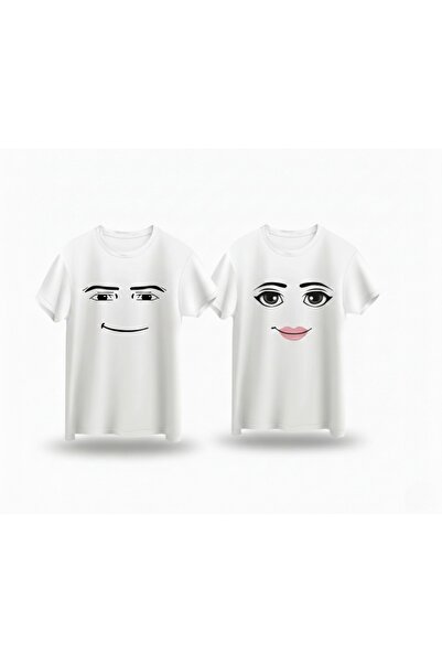 gencerco Men'S/Women's Face Man Couple Lover Combination Regular T-Shirt 2-Pi...