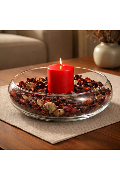 MyMomento Decorative Glass Bowl - with Candle & Potpourri