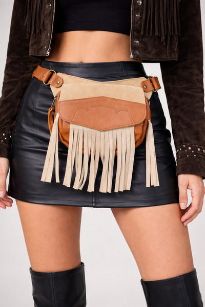 AGA Unisex Bohem Tarzı Püsküllü Çanta