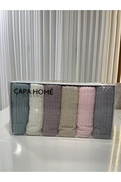 Çapa Home Çizgili %100 Pamuk 6’lı El Havlu Seti