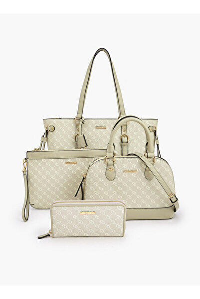 Celeste 4-Piece Monogram Print Bag Set