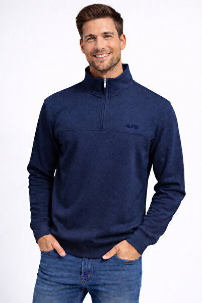 FBI Men's Navy Blue Zipper Sweatshirt