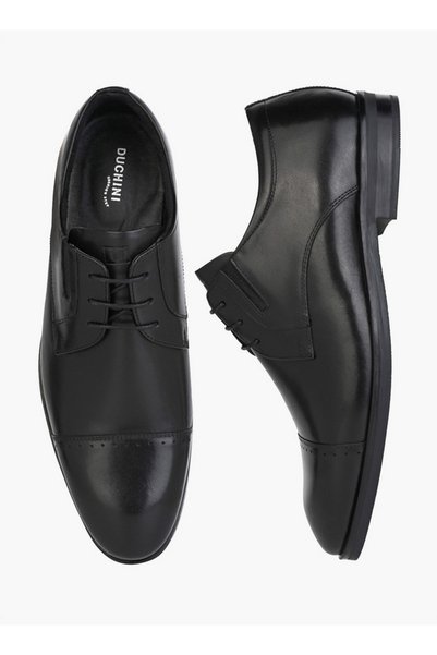 Duchini Men Leather Lace-Up Derby Shoes