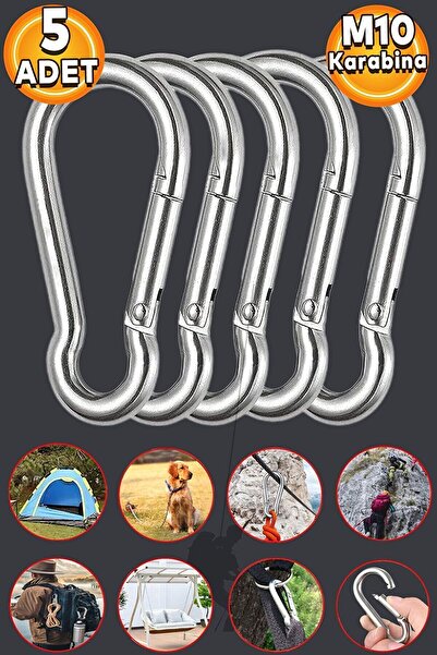 ENS PLASTİK حلقة تسلق 10 مللي متر خطاف بنابض قفل فولاذي لصيد الأسماك مستلزمات...