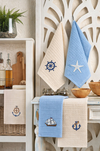 Asilex Home Collection مجموعة من 6 مناشف مطبخ للتجفيف مقاس 40x60 سم، مصنوعة م...