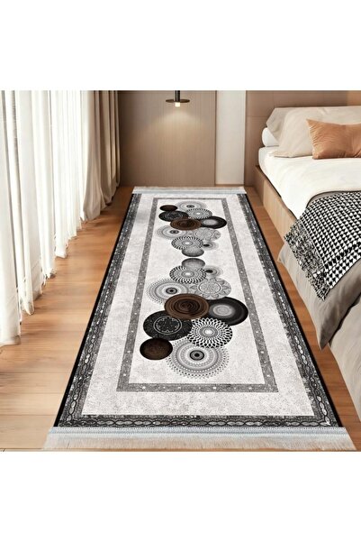 smart home Long Padded Hallway Rug 300×100 cm – Soft Modern Geometric Floor R...