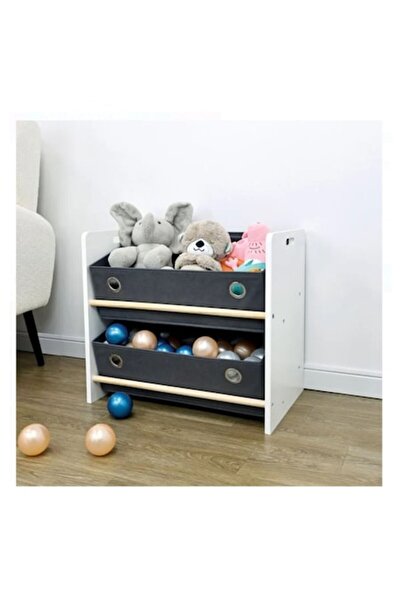 Lumi LUXURY Wooden Shelf with 2 Textile Shelves