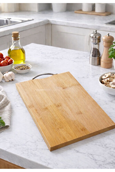 Pembelia Life Original Bamboo Large Size Cutting Board with Metal Holder