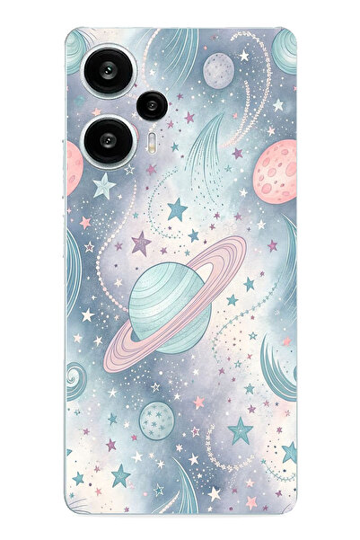 TechTree حافظة سيليكون ناعمة ملونة متوافقة مع POCO F5 من سلسلة كوكبات مطبوع