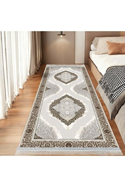 smart home Long Padded Hallway Rug 300×100 cm – Soft Modern Geometric Floor R...