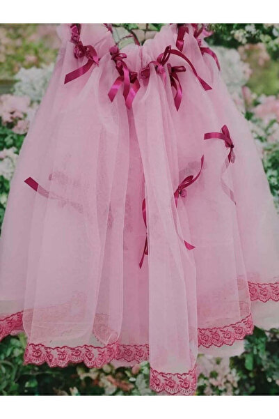 OBSIDION Decor CRISTELNITA - din tulle - fundite - roz intens