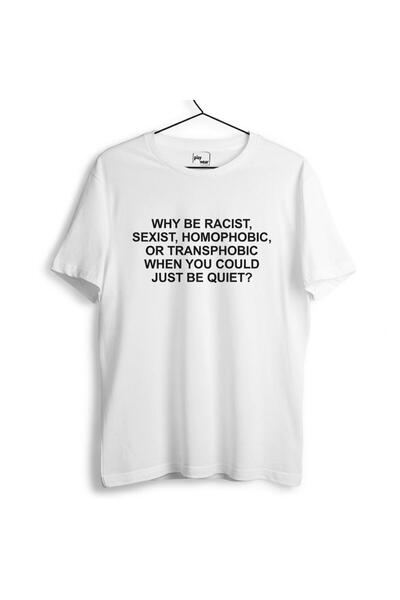playwear تيشيرت PLAY WEAR بول كالفيلد للجنسين بتصميم Why Be Racist Sexist Hom...