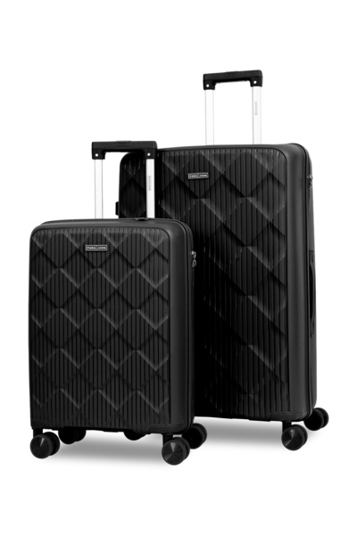 PARAJOHN 2-Piece PP Hard Case Luggage Set – 20″ Cabin & 30″ Large, 8 Wheels, ...