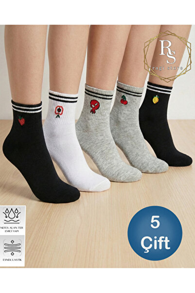 ragistore 5-pair fruit patterned cotton socks
