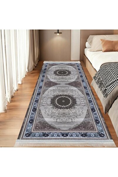 smart home Long Padded Hallway Rug 300×100 cm – Soft Modern Geometric Floor R...