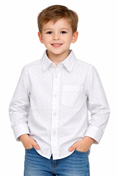 Generic Boys Printed Cotton Shirt – Long Sleeve Button Down Kids Casual Shirt...