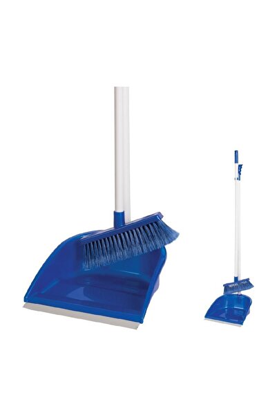 NOSSA Mavi Renk Uzun Saplı Faraşlı Süpürge Seti – Dayanıklı Plastik Faraş & Y...