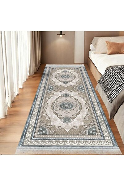 smart home Long Padded Hallway Rug 300×100 cm – Soft Modern Geometric Floor R...