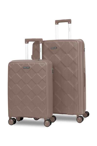 PARAJOHN 2-Piece PP Hard Case Luggage Set – 20″ Cabin & 30″ Large, 8 Wheels, ...