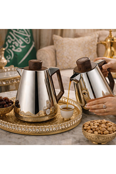 LOUVER ✨ Loover 2-Piece Thermos Set for Tea and Coffee – Shiny Nickel with El...