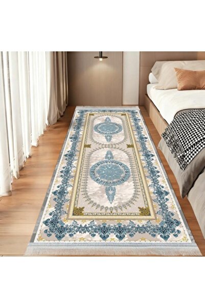 smart home Long Padded Hallway Rug 300×100 cm – Soft Modern Geometric Floor R...