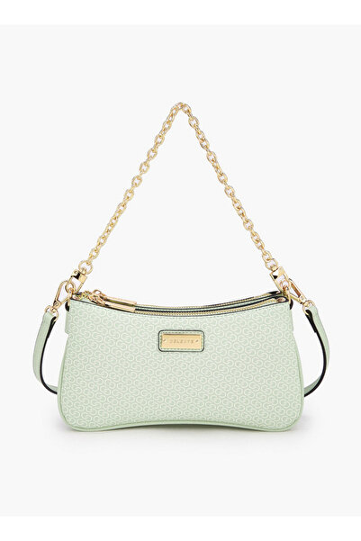 Celeste Monogram Print Crossbody Bag with Zip Closure