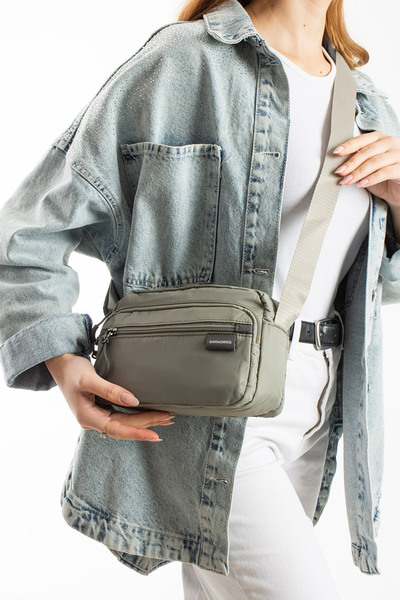 Sanmorris Women's 5-Compartment Water-Resistant Parachute Fabric Small Crossb...