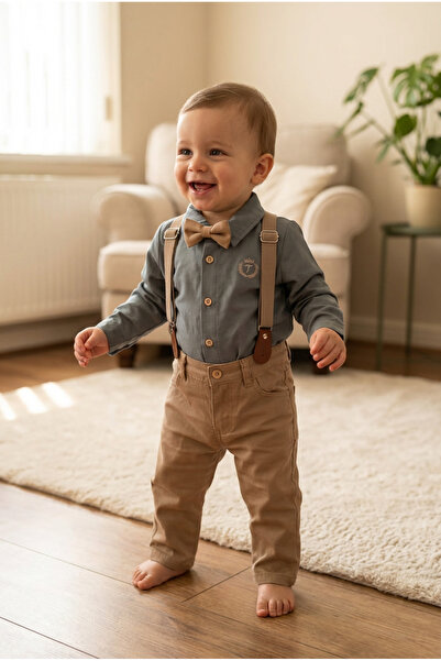 COOLMINIES Baby Boy Romper Suit with Shirt and Bow Tie for Festive Occasion, ...