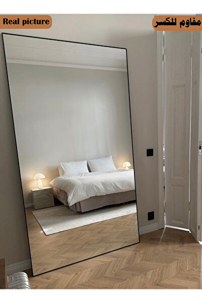 Taimi Extra Large Shatterproof Elegant Design Mirror 180 X 80 Cm - Black Meta...