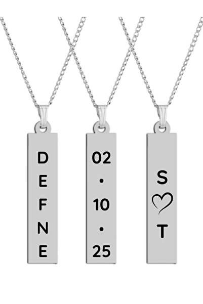 lazerizi Kişiye Özel Yazılı Bar Kolye