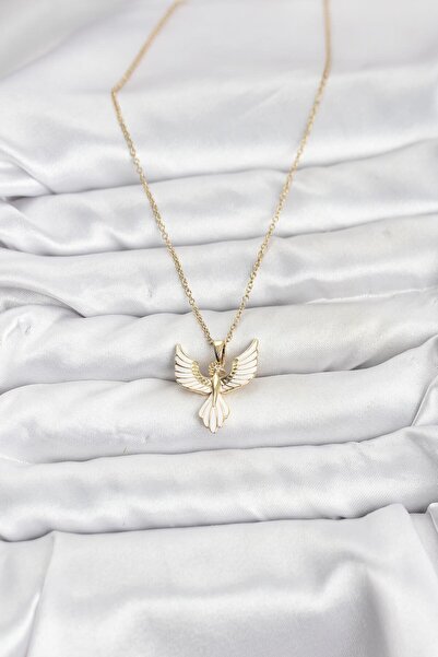 Lisinya سلسلة نسائية من الفولاذ 316L باللون الذهبي موديل فينيكس -