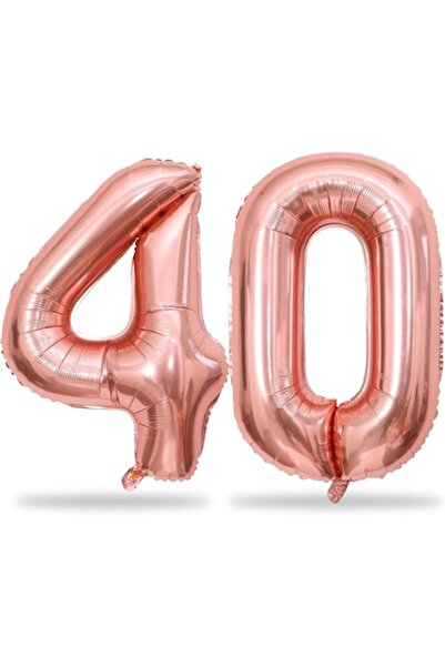 Yisky Set of Balloons 'Happy 40th Birthday' Pink Gold