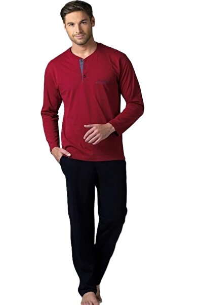 Pierre Cardin Men's 100% Cotton Combed Long Sleeve Boxed Groom Dowry Pajama Set